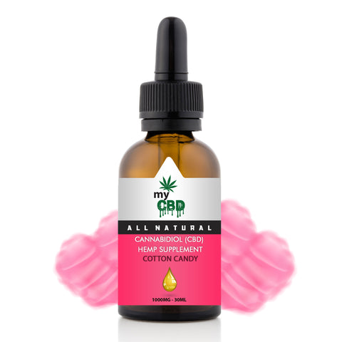 Cotton Candy Flavored Hempseed Oil Liquid Tincture from myCBD - 1000mg