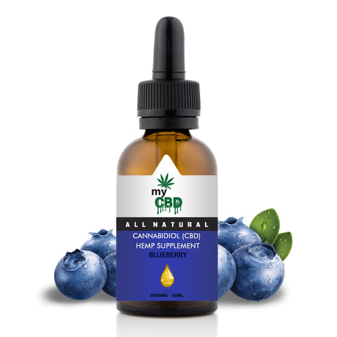 Blueberry Flavored Hempseed Oil Liquid Tincture from myCBD - 1000mg