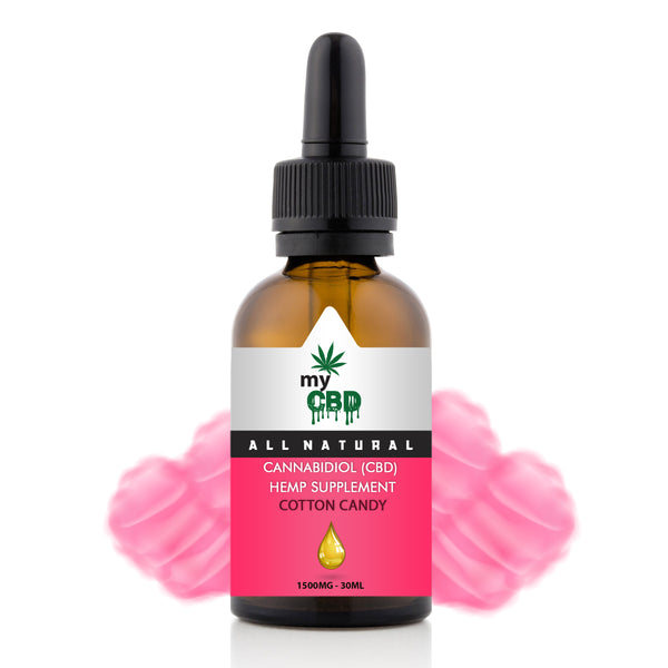 Cotton Candy Flavored Hempseed Oil Liquid Tincture from myCBD - 1500mg